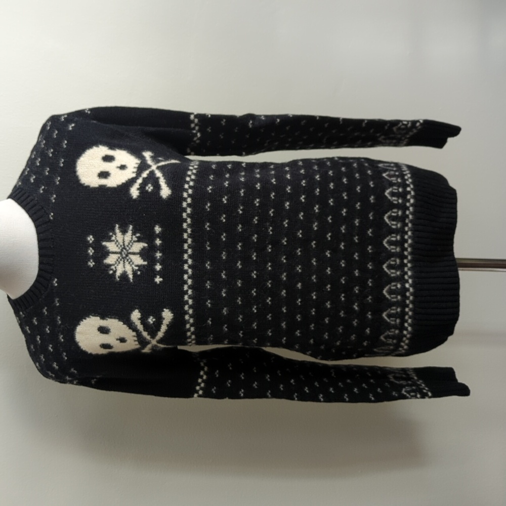 Ralph Lauren black fairisle skull sweater